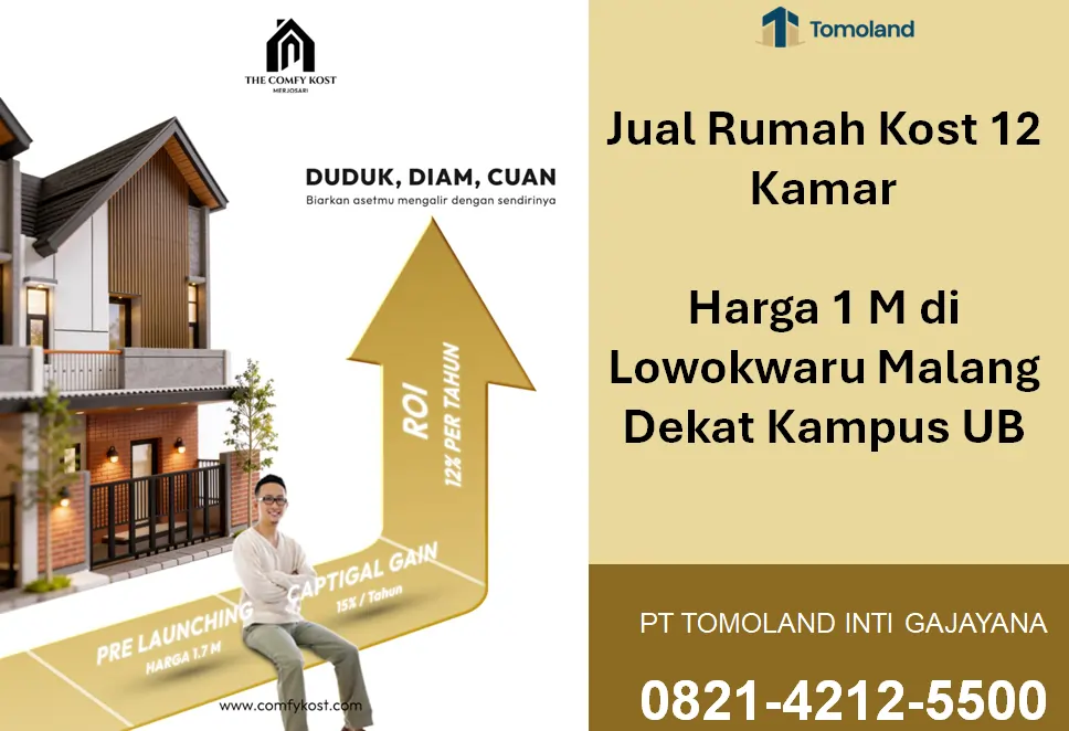 Jual Rumah Kost 12 Kamar di Lowokwaru Malang, Siap Huni dan Menguntungkan Jangka Panjang