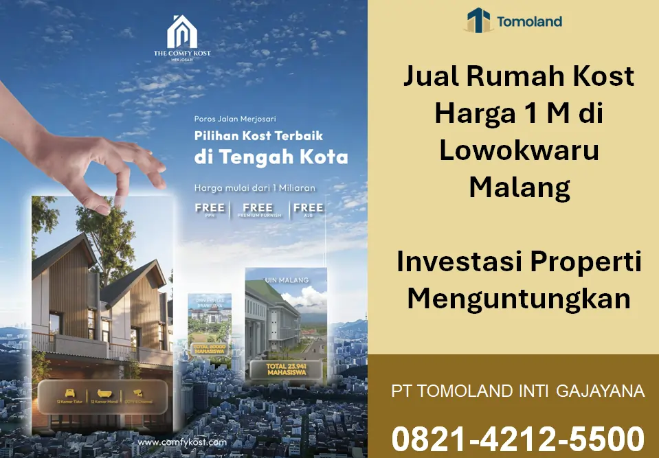 Jual Rumah Kost Harga 1 M di Lowokwaru Malang, Kesempatan Investasi Langka