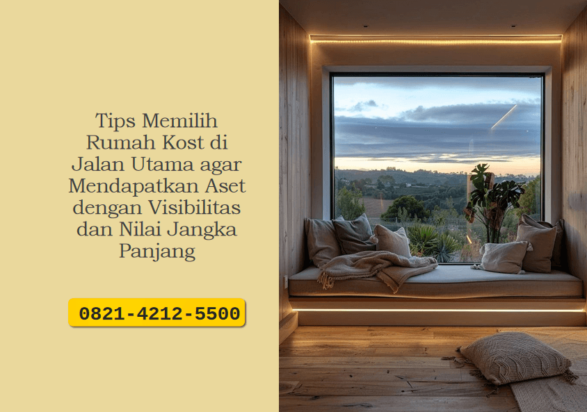 Tips Memilih Rumah Kost di Jalan Utama agar Mendapatkan Aset dengan Visibilitas dan Nilai Jangka Panjang
