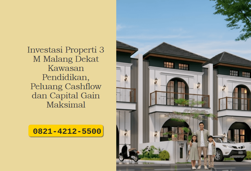 Investasi Properti 3 M Malang Dekat Kawasan Pendidikan, Peluang Cashflow dan Capital Gain Maksimal