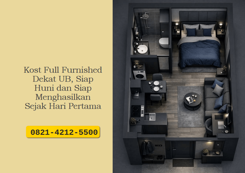 Kost Full Furnished Dekat UB, Siap Huni dan Siap Menghasilkan Sejak Hari Pertama