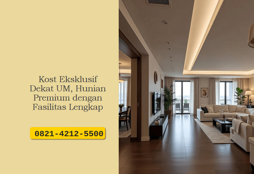 Kost Eksklusif Dekat UM, Hunian Premium dengan Fasilitas Lengkap