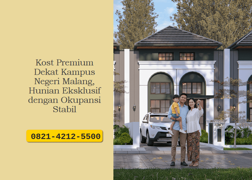 Kost Premium Dekat Kampus Negeri Malang, Hunian Eksklusif dengan Okupansi Stabil