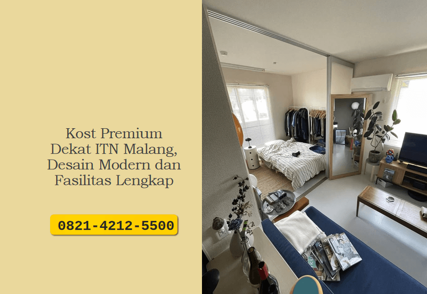 Kost Premium Dekat ITN Malang, Desain Modern dan Fasilitas Lengkap