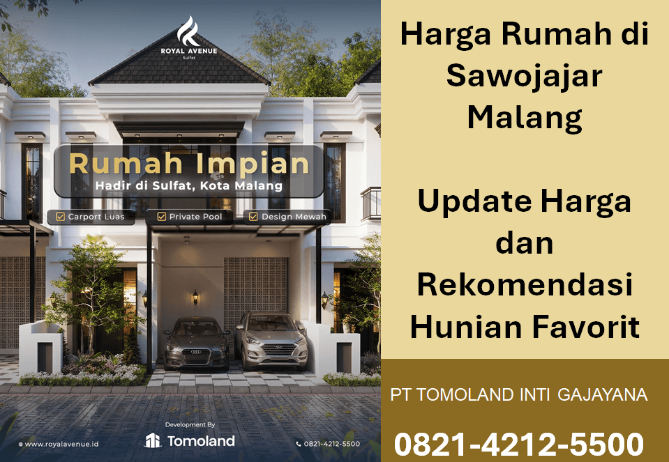 Update Harga Rumah di Sawojajar Malang, Kawasan Favorit dengan Akses Strategis