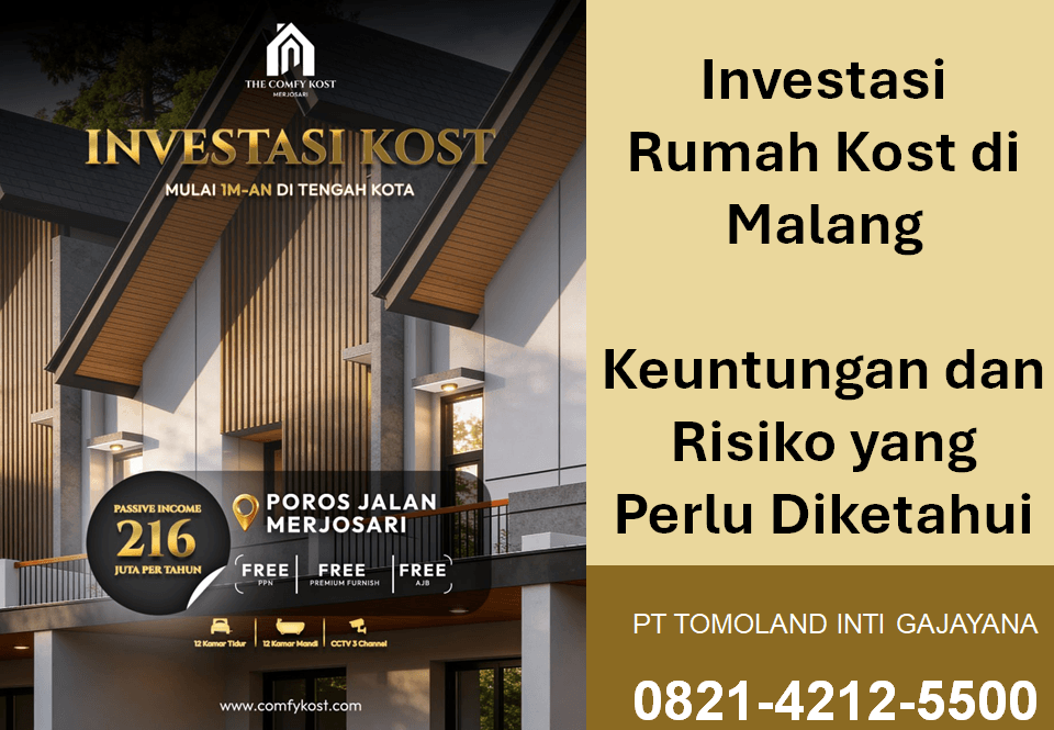 Investasi Rumah Kost di Malang: Keuntungan dan Risiko yang Perlu Diketahui