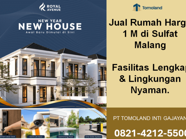 Jual Rumah Harga 1 M Daerah Sulfat Malang, Akses Mudah ke Pusat Kota | Royal Avenue by Tomoland