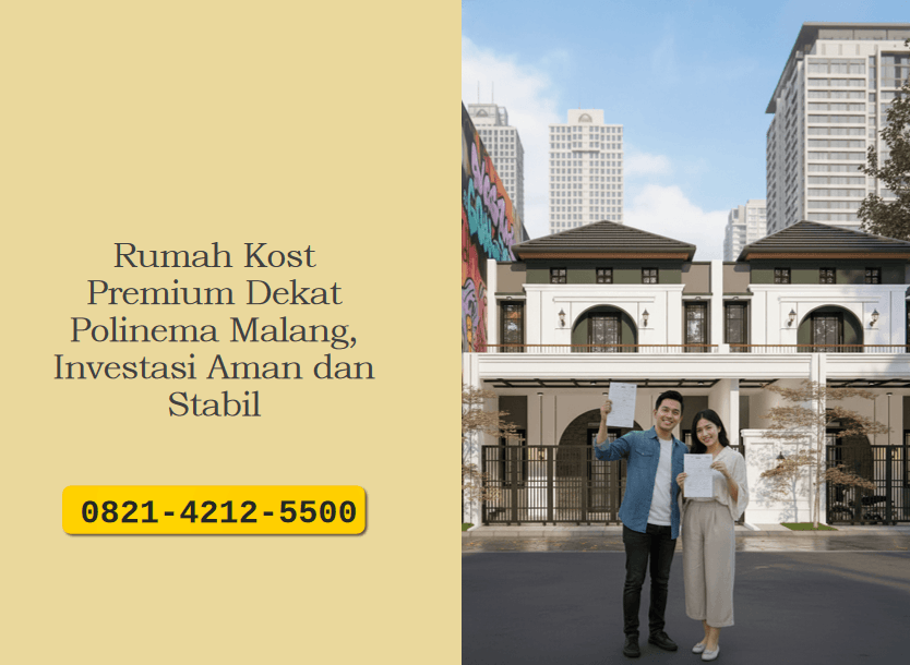 Rumah Kost Premium Dekat Polinema Malang, Investasi Aman dan Stabil