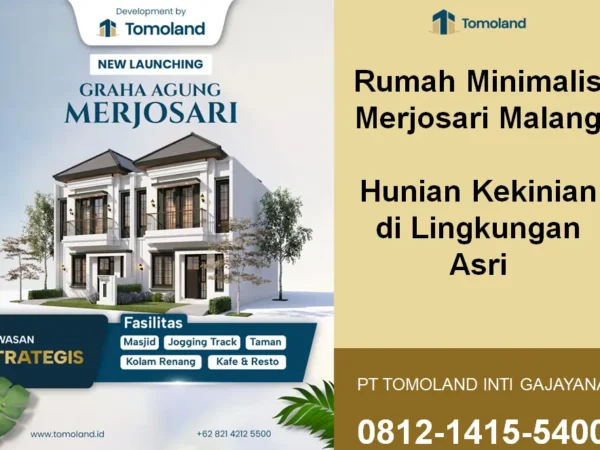 Rumah Minimalis Merjosari Malang, Desain Modern Harga Kompetitif | Graha Agung by Tomoland