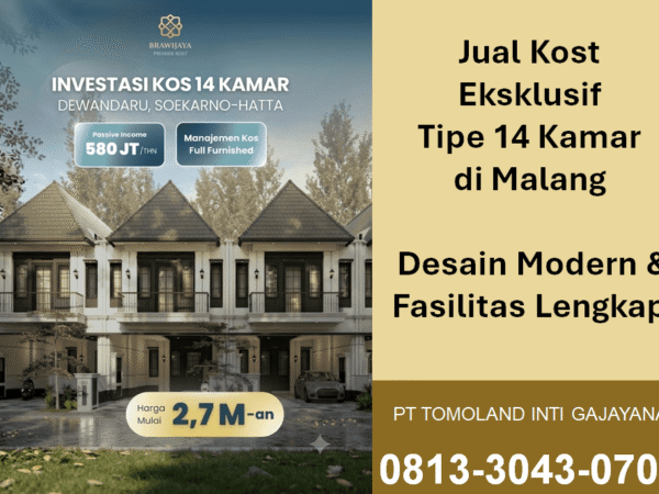Jual Kost Eksklusif 14 Kamar di Malang, Siap Jadi Mesin Passive Income