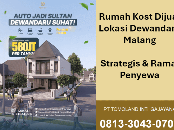 Rumah Kost Dewandaru Malang Dijual, Lokasi Premium Dekat UB